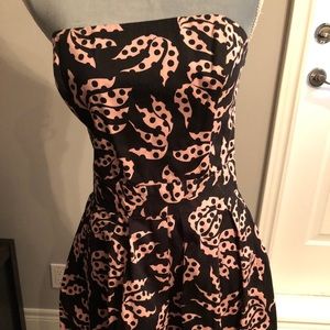 French Connection Strapless funky print dress